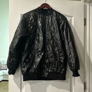 H&M Shiny Black Quilted Jacket